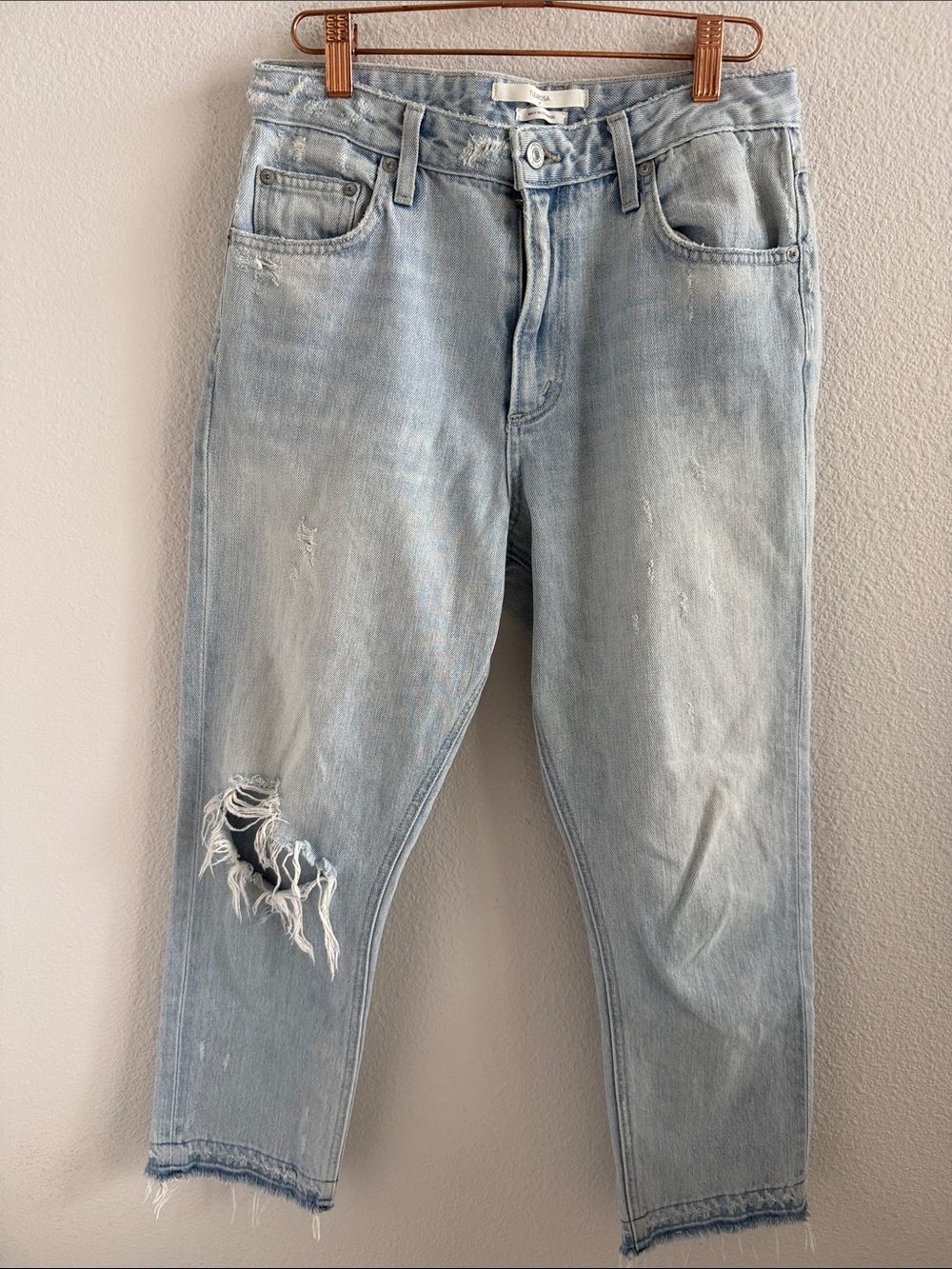 Tularosa Hailey Straight Jean Light Wash Distressed Jean 28